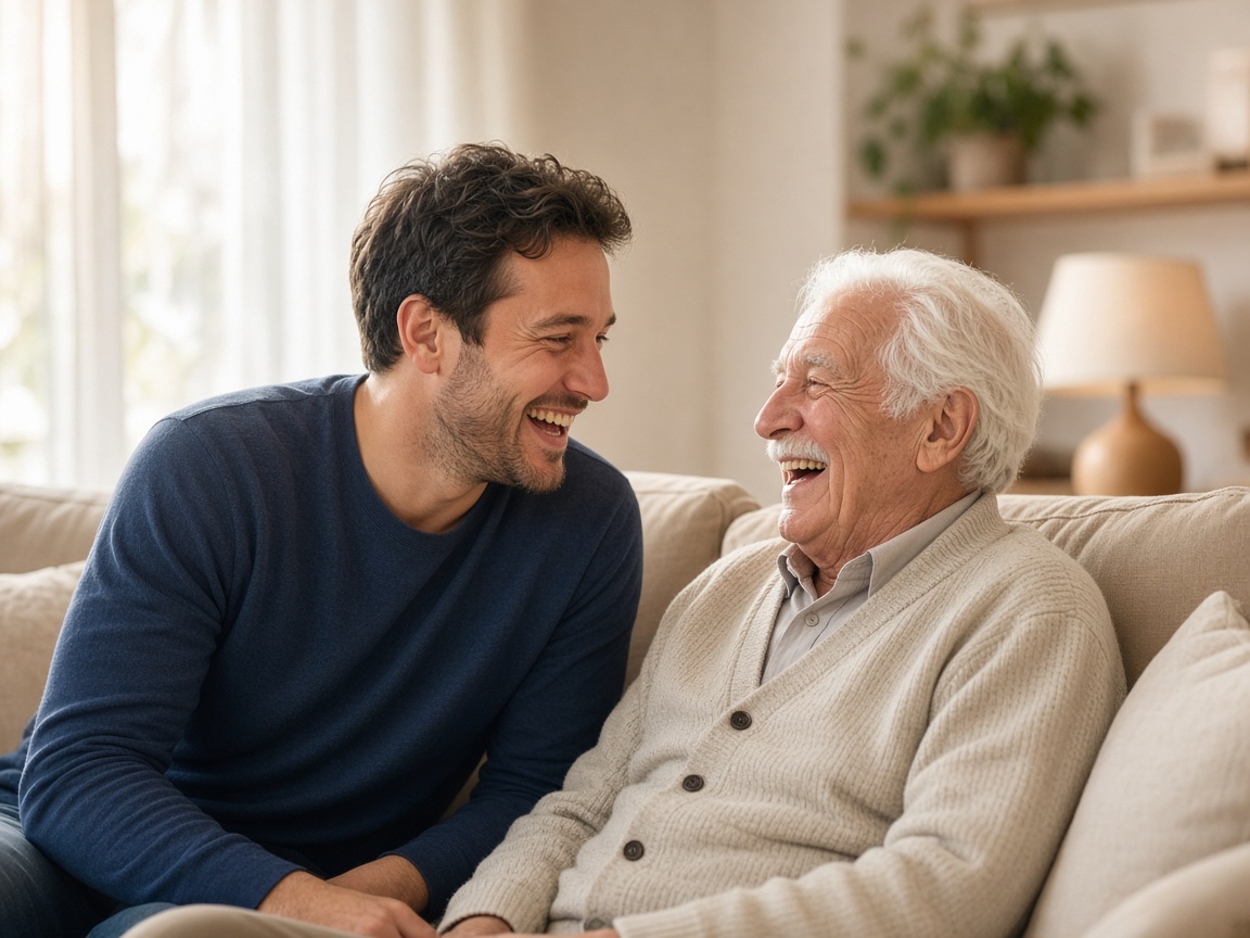 Home care support shared between a caregiver and an older adult